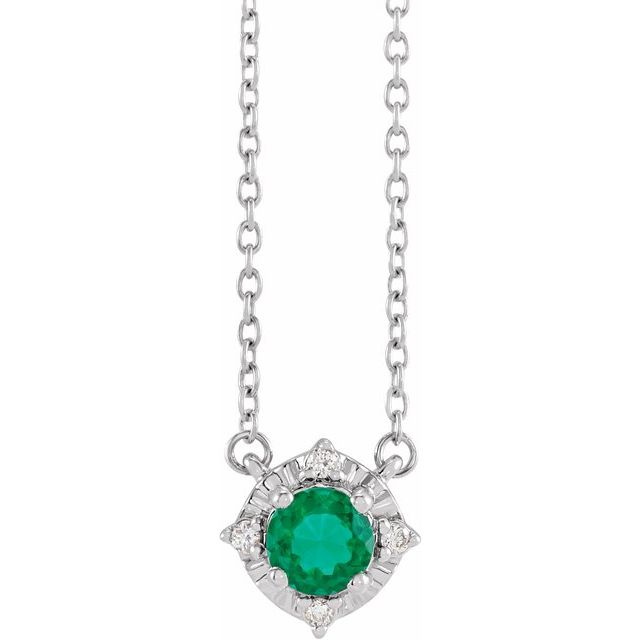 Halo-Style Birthstone Necklace