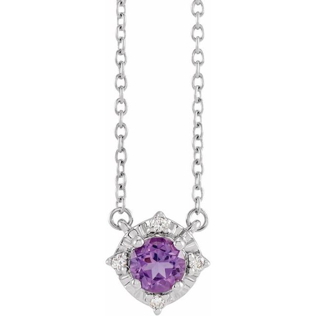 Halo-Style Birthstone Necklace