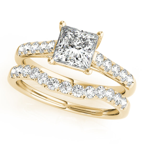 14K Yellow Gold 1 CT Diamond Trellis Engagement Ring