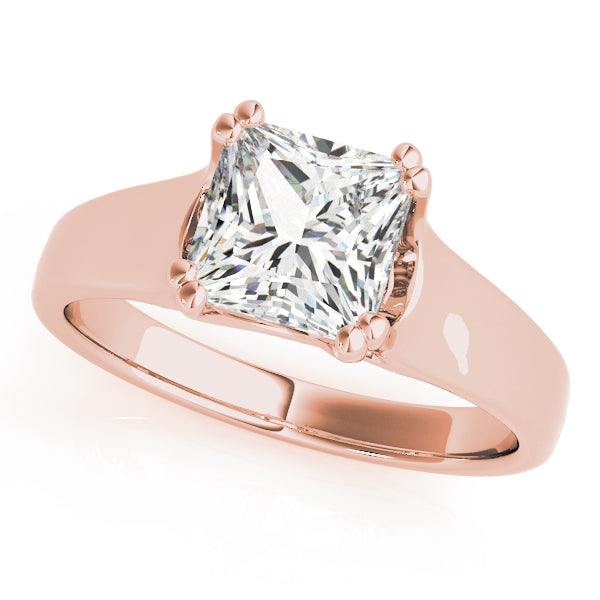 14K Rose Gold Diamond Solitaire Engagement Ring
