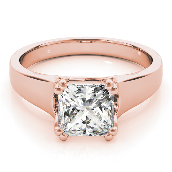 14K Rose Gold Diamond Solitaire Engagement Ring