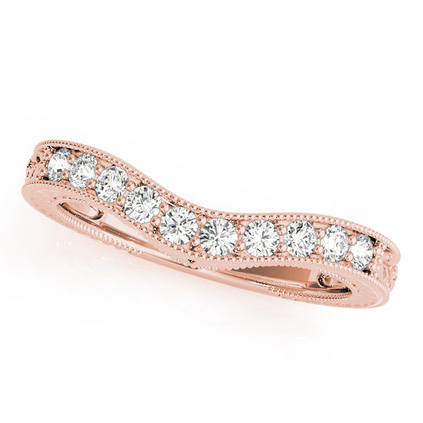 18K Rose Gold Round Diamond Wedding Ring