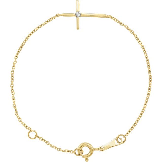 Youth Sideways Cross Bracelet