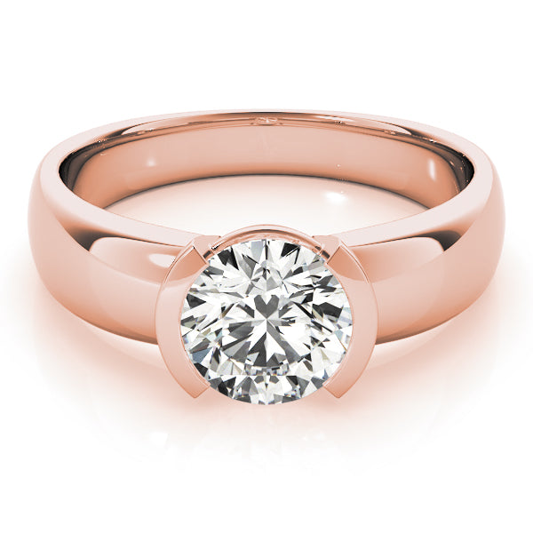 14K Rose Gold 1 CT Round Diamond Engagement Ring