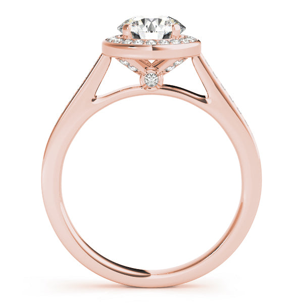 14K Rose Gold 1 CT Diamond Halo Engagement Ring