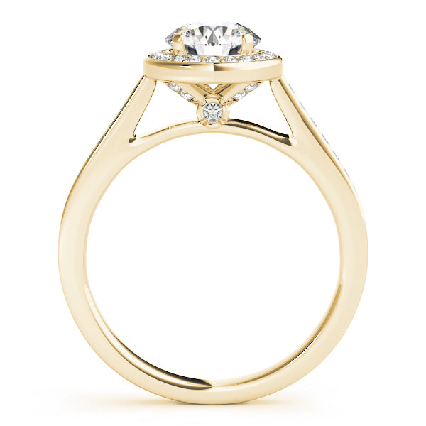 14K Yellow Gold 1 ct Diamond Halo Engagement Ring