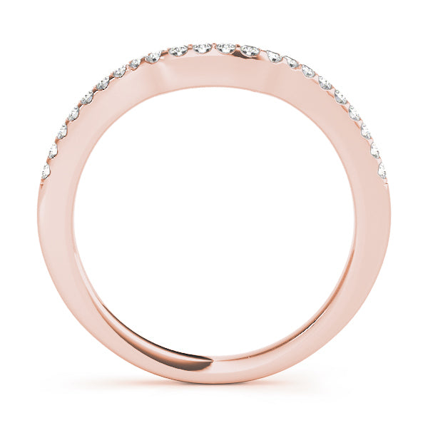 14K Rose Gold 0.18ctw Diamond Wedding Band
