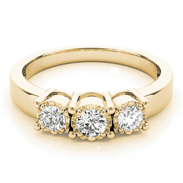 14K Yellow Gold Round Diamond Engagement Ring