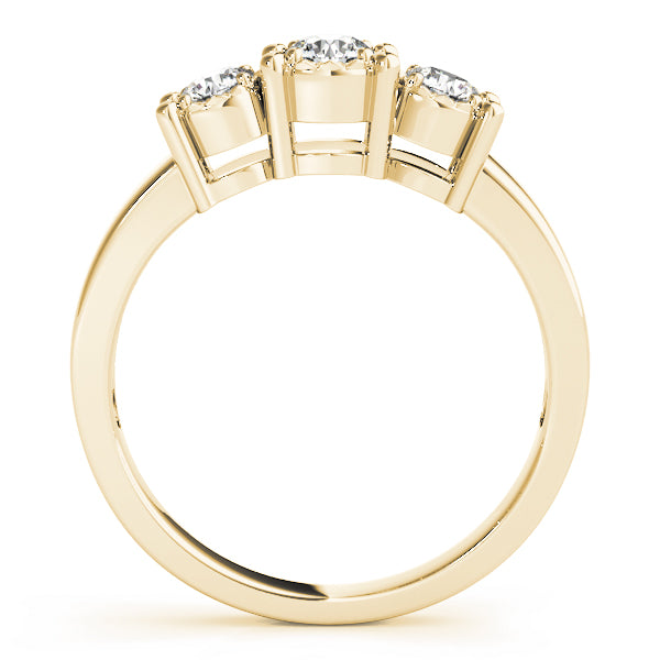 14K Yellow Gold Round Diamond Engagement Ring