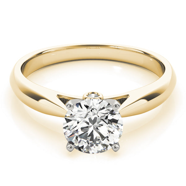 14K Yellow Gold 1 CT Round Diamond Engagement Ring