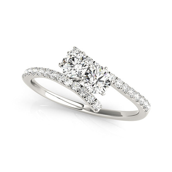 14K Gold Lab Diamond Two-Stone Ring