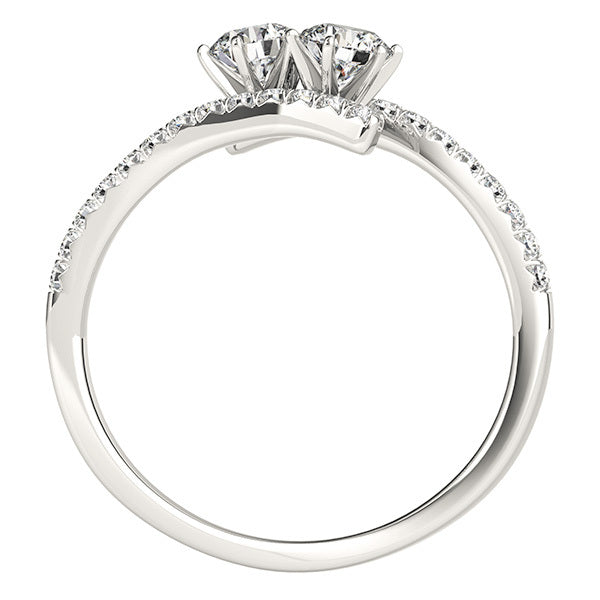 14K Gold Lab Diamond Two-Stone Ring
