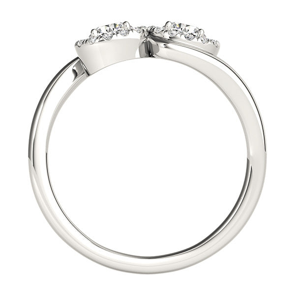 14K Multi-Diamond Lab Grown Two Stone Ring