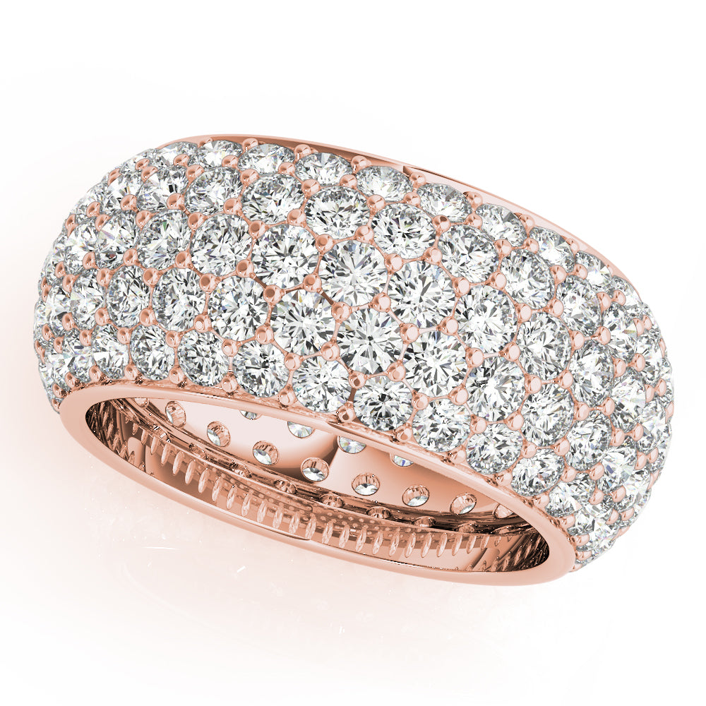 14K Rose Gold Pave Diamond Wedding Ring