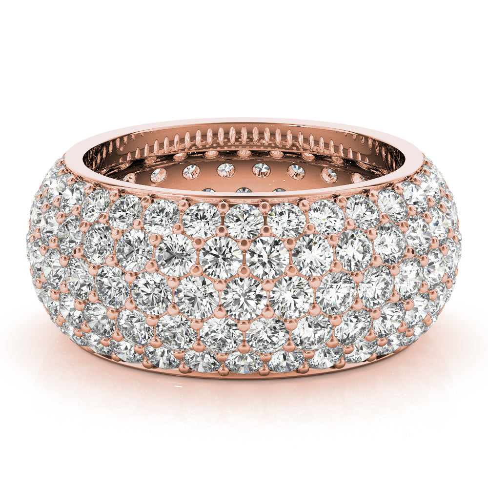 14K Rose Gold Pave Diamond Wedding Ring
