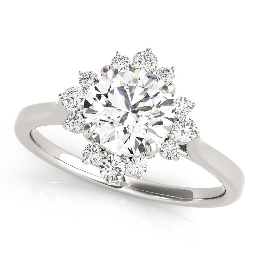 Diamond Round Halo Engagement Ring