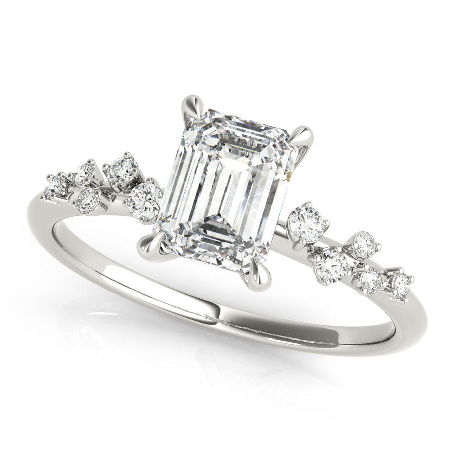Emerald Diamond Engagement Ring