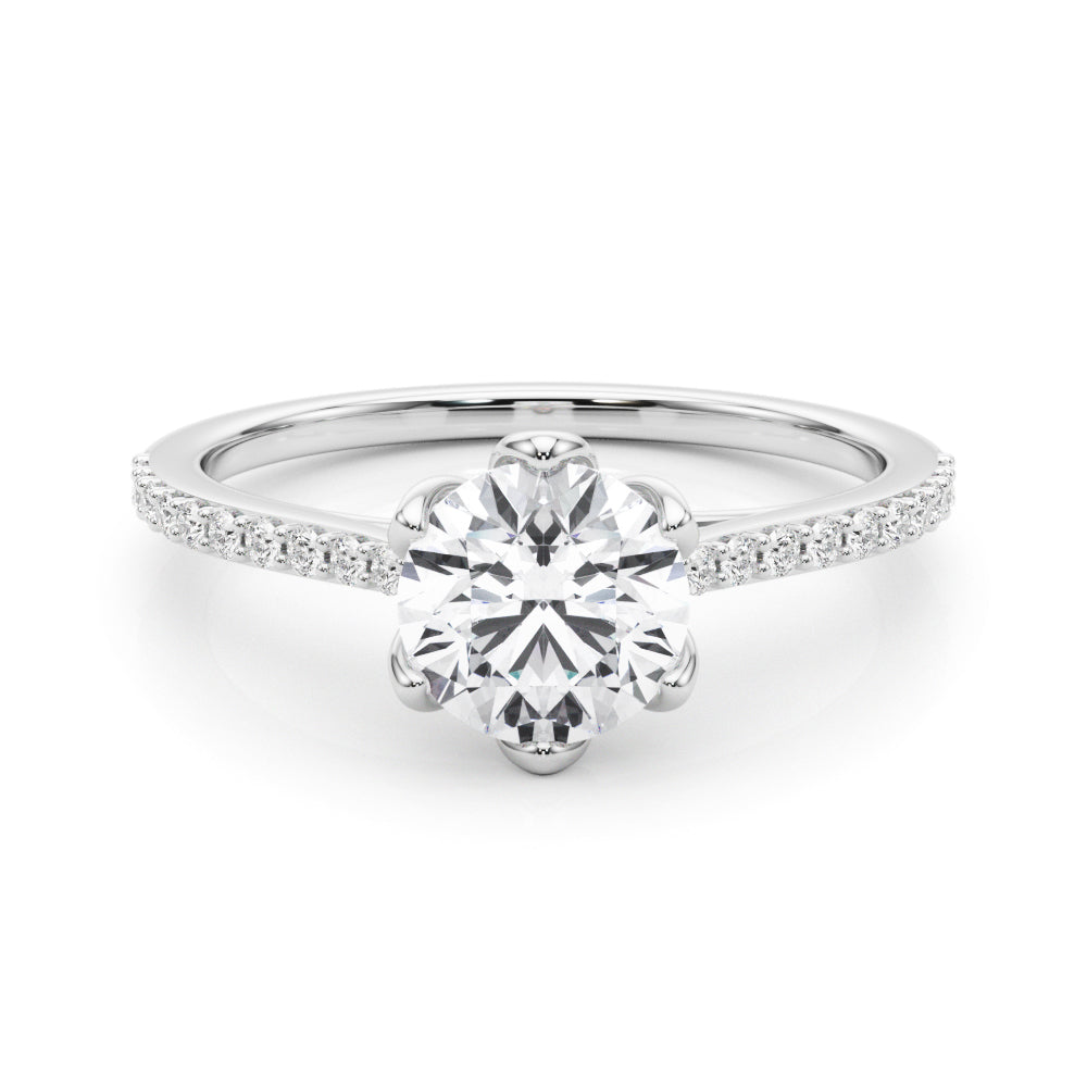1.0 CT Round Diamond Single Row Ring