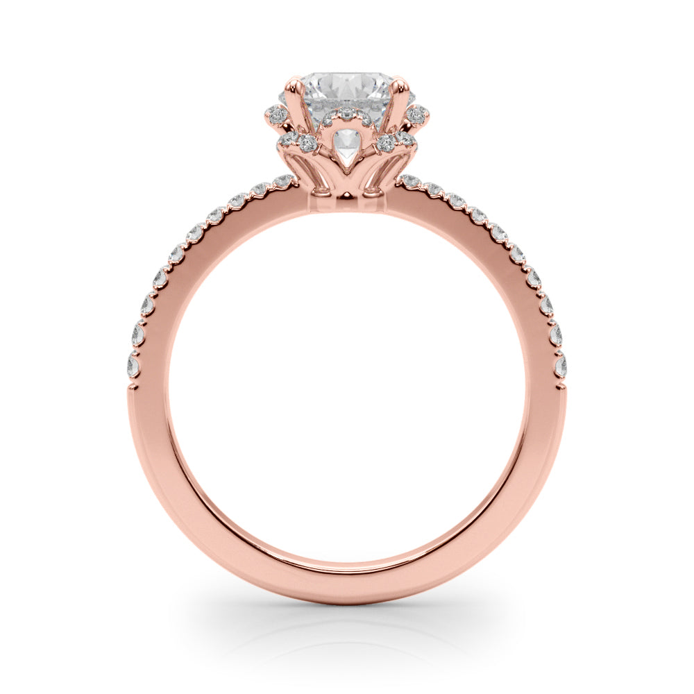 14K Rose Gold 1.25 ctw Diamond Halo Engagement Ring