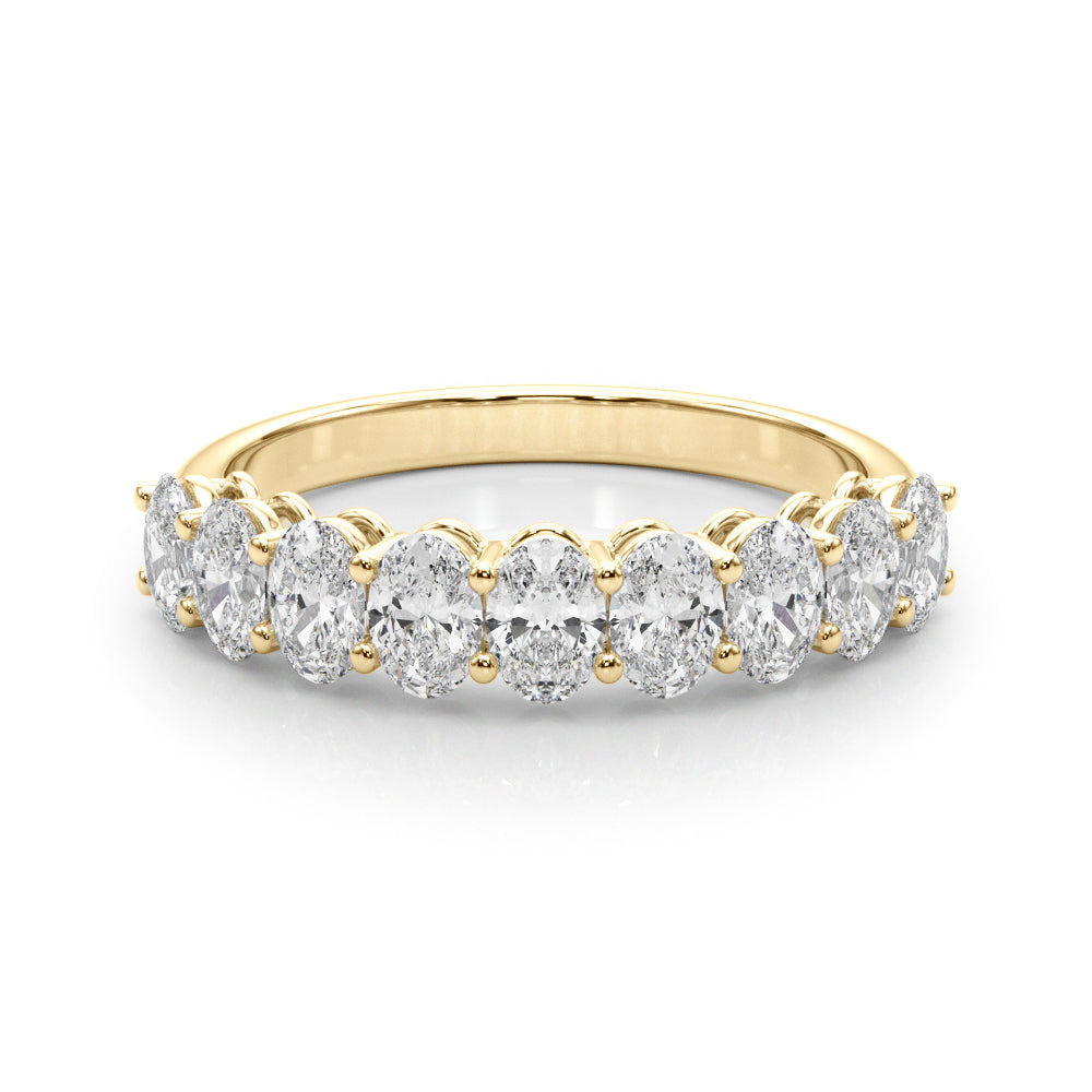 14K Yellow Gold Oval Diamond Wedding Ring