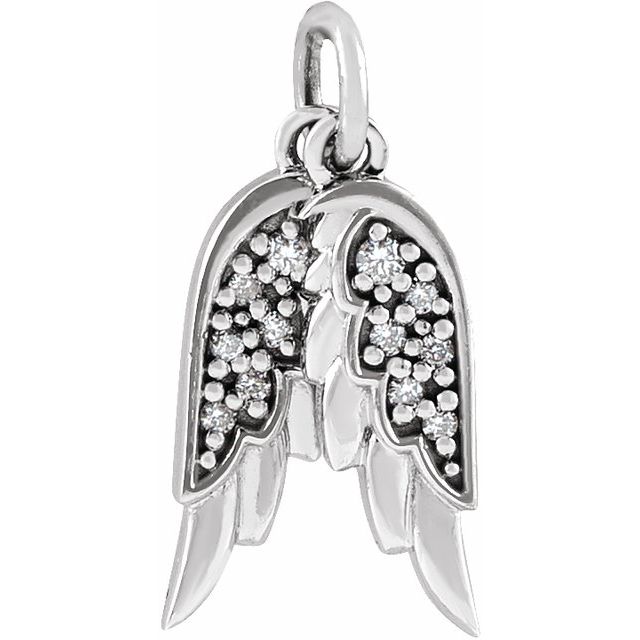 Accented Angel Wings Necklace or Pendant