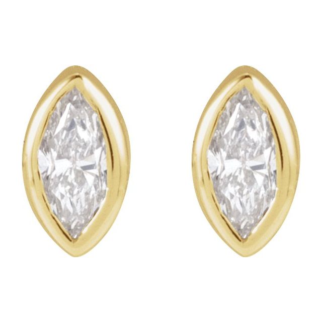 Marquise Bezel-Set Stud Earrings