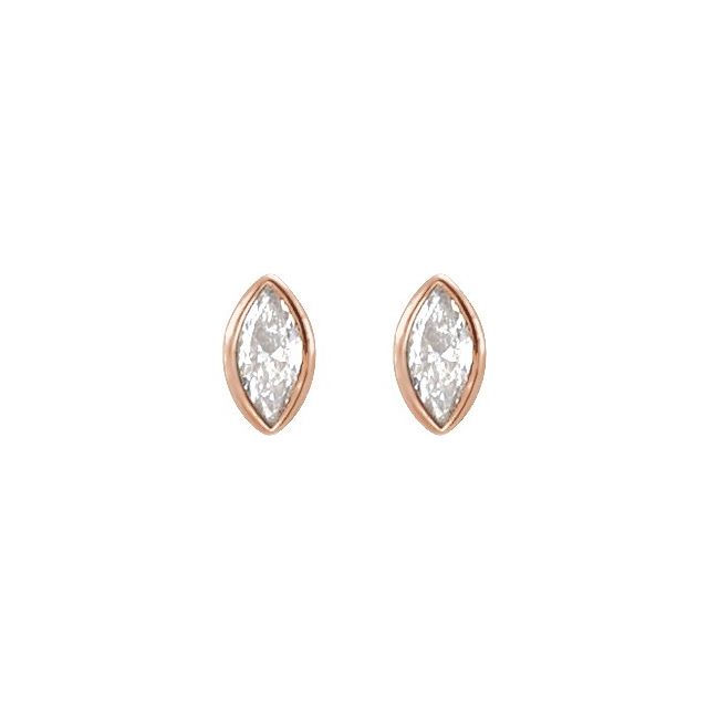 Marquise Bezel-Set Stud Earrings