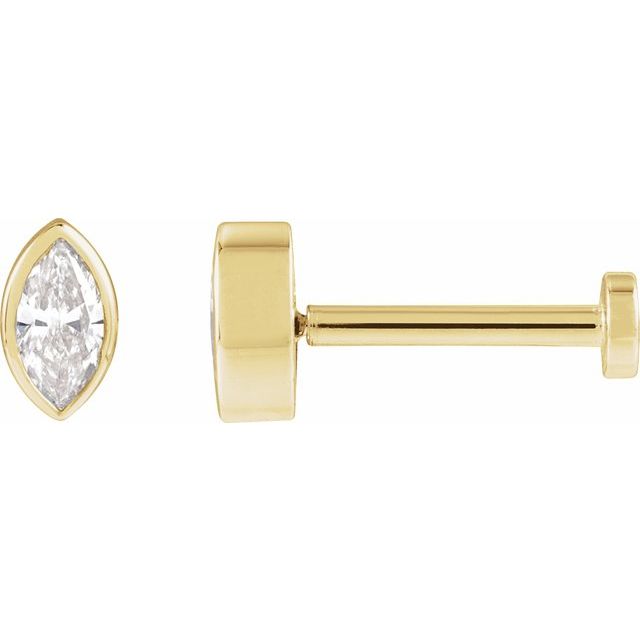 Marquise Bezel-Set Stud Earrings