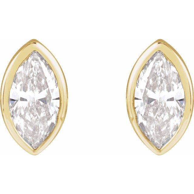 Marquise Bezel-Set Stud Earrings