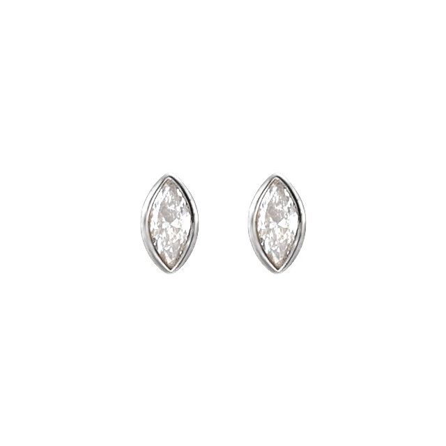 Marquise Bezel-Set Stud Earrings