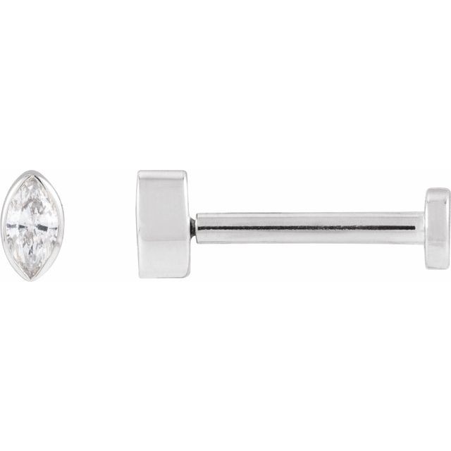 Marquise Bezel-Set Stud Earrings