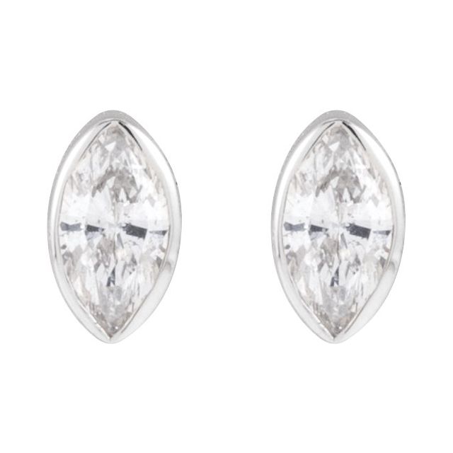Marquise Bezel-Set Stud Earrings