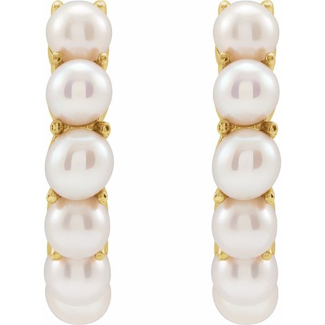 Pearl Huggie Earrings