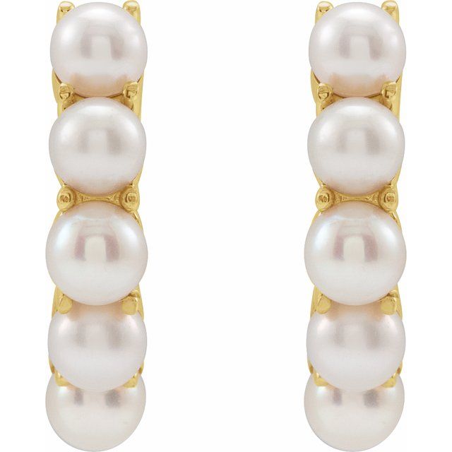 Pearl Huggie Earrings