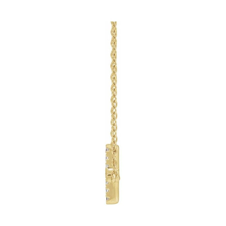 Lab-Grown Diamond Sideways Cross Necklace