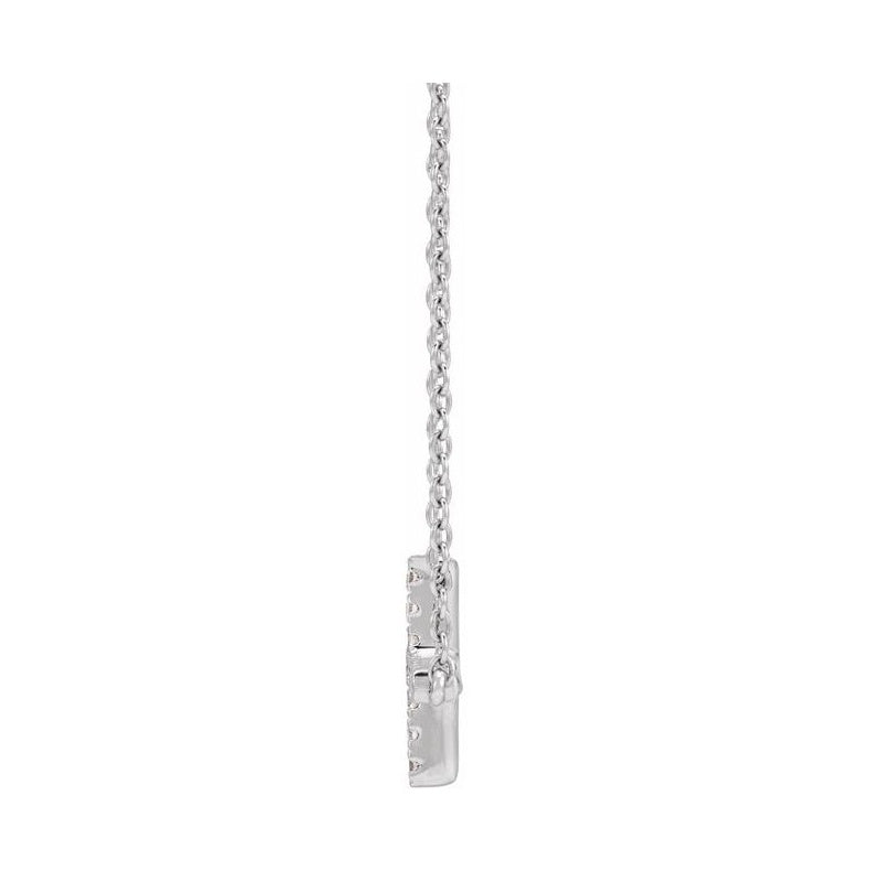 Lab-Grown Diamond Sideways Cross Necklace