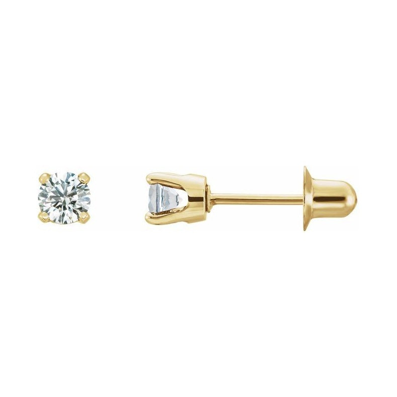 Round 4-Prong Stud Earrings