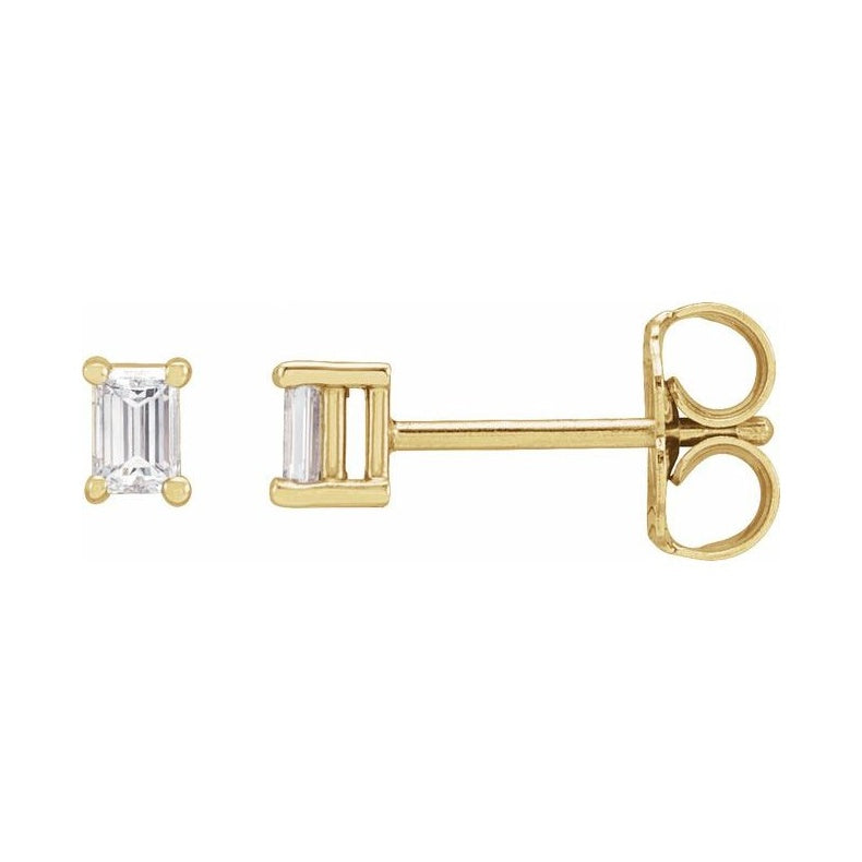Straight Baguette 4-Prong Stud Earrings