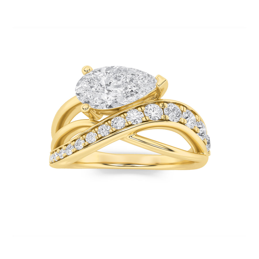 14K Yellow Gold 2ctw Lab Diamond Solitaire Ring