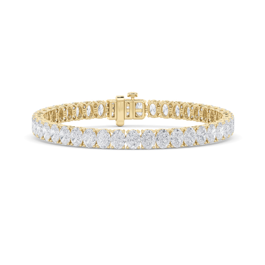 14K Yellow Gold 14.7ctw Lab Diamond Oval Bracelet