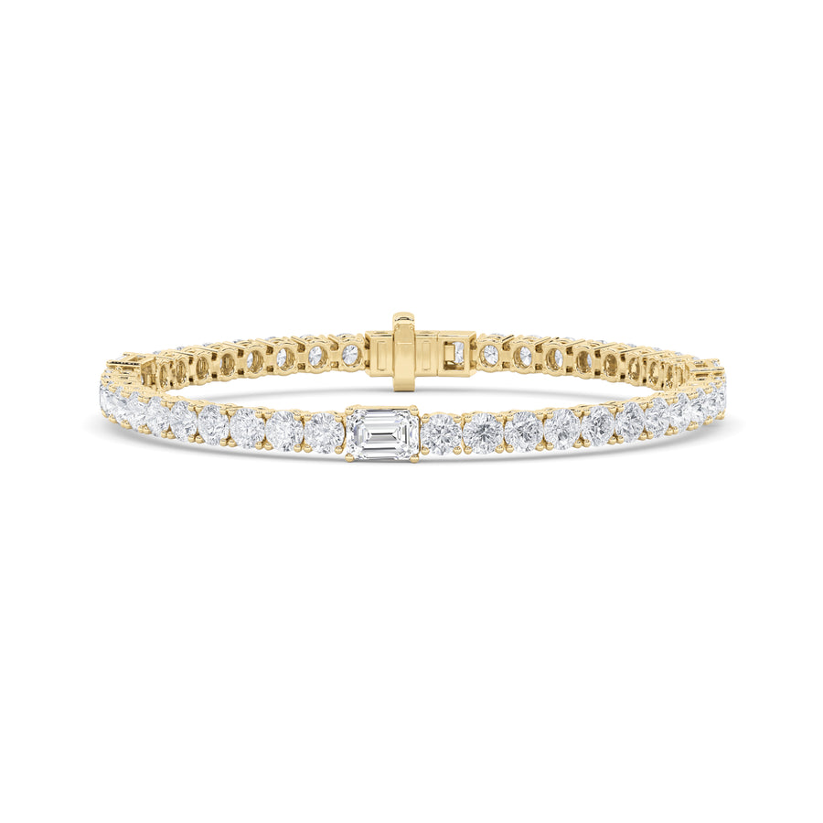 14K Yellow Gold 10.05ctw Lab Diamond Emerald Bracelet