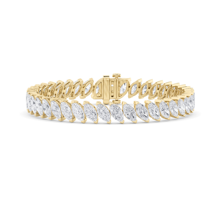 14K Yellow Gold 16.4ctw Lab Diamond Statement Bracelet