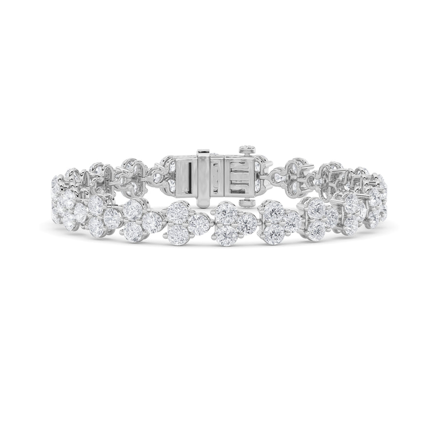 14K White Gold Lab Diamond Tennis Bracelet 13ctw