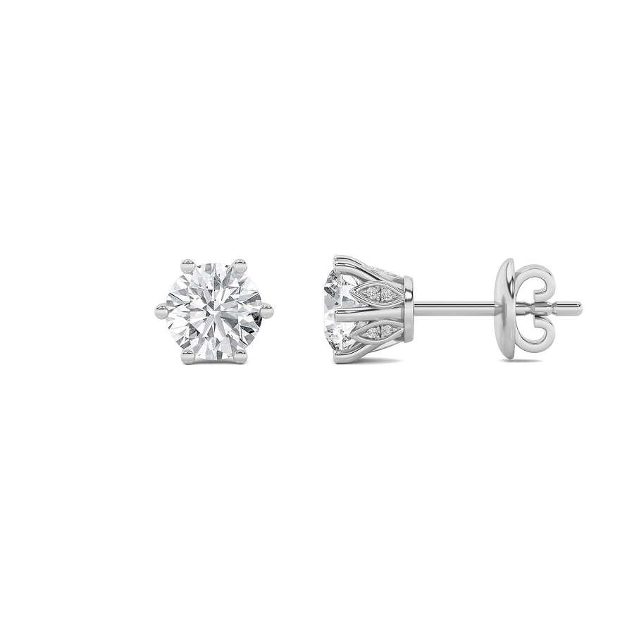 14K White Gold 2ctw Lab Diamond Stud Earrings