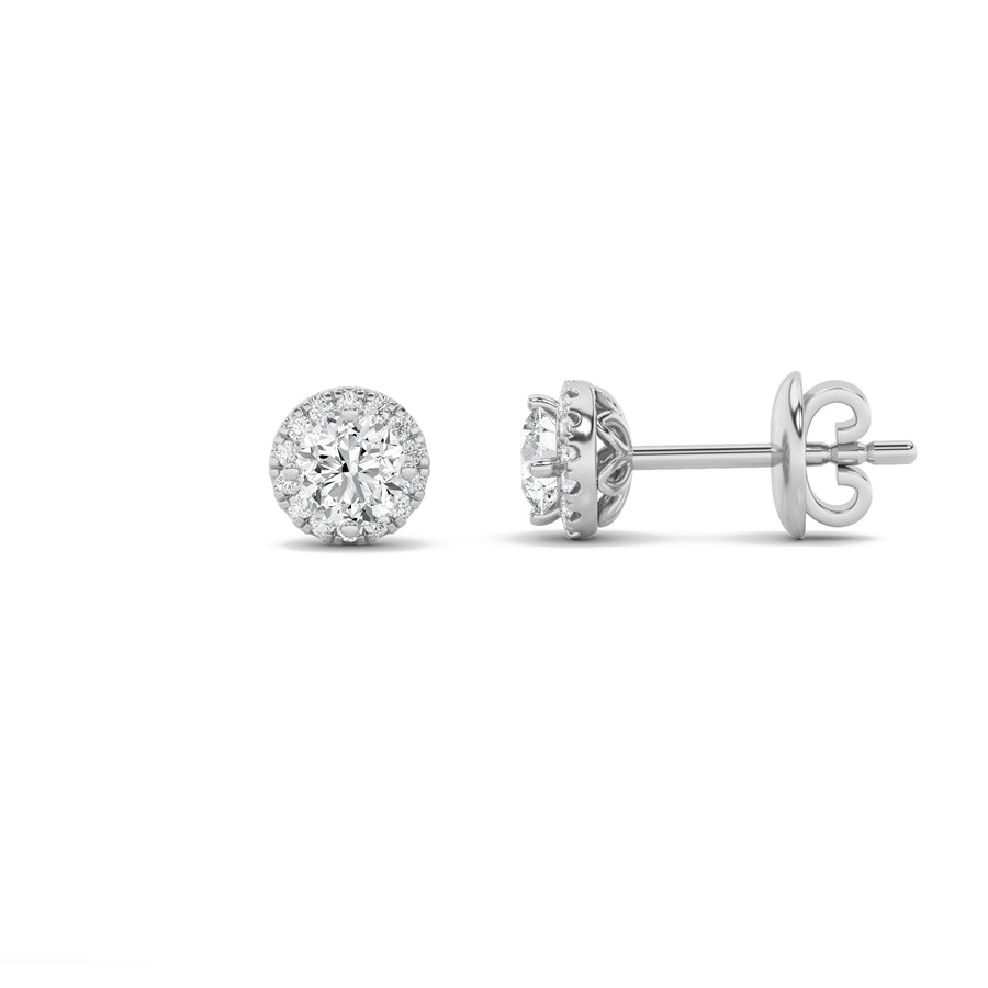 14K White Gold Lab Diamond Stud Earrings 2.9ctw