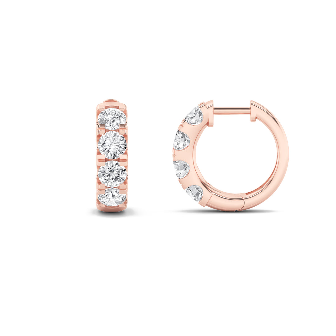 14K Rose Gold 3ctw Lab Diamond Stud Earrings