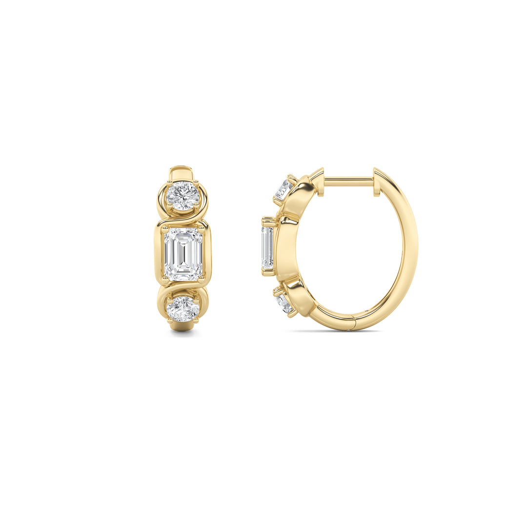 14K Yellow Gold 2.5ctw Emerald Lab Diamond Studs