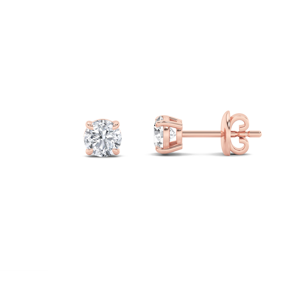14K Rose Gold Lab Diamond Stud Earrings 4.1ctw F+VS+