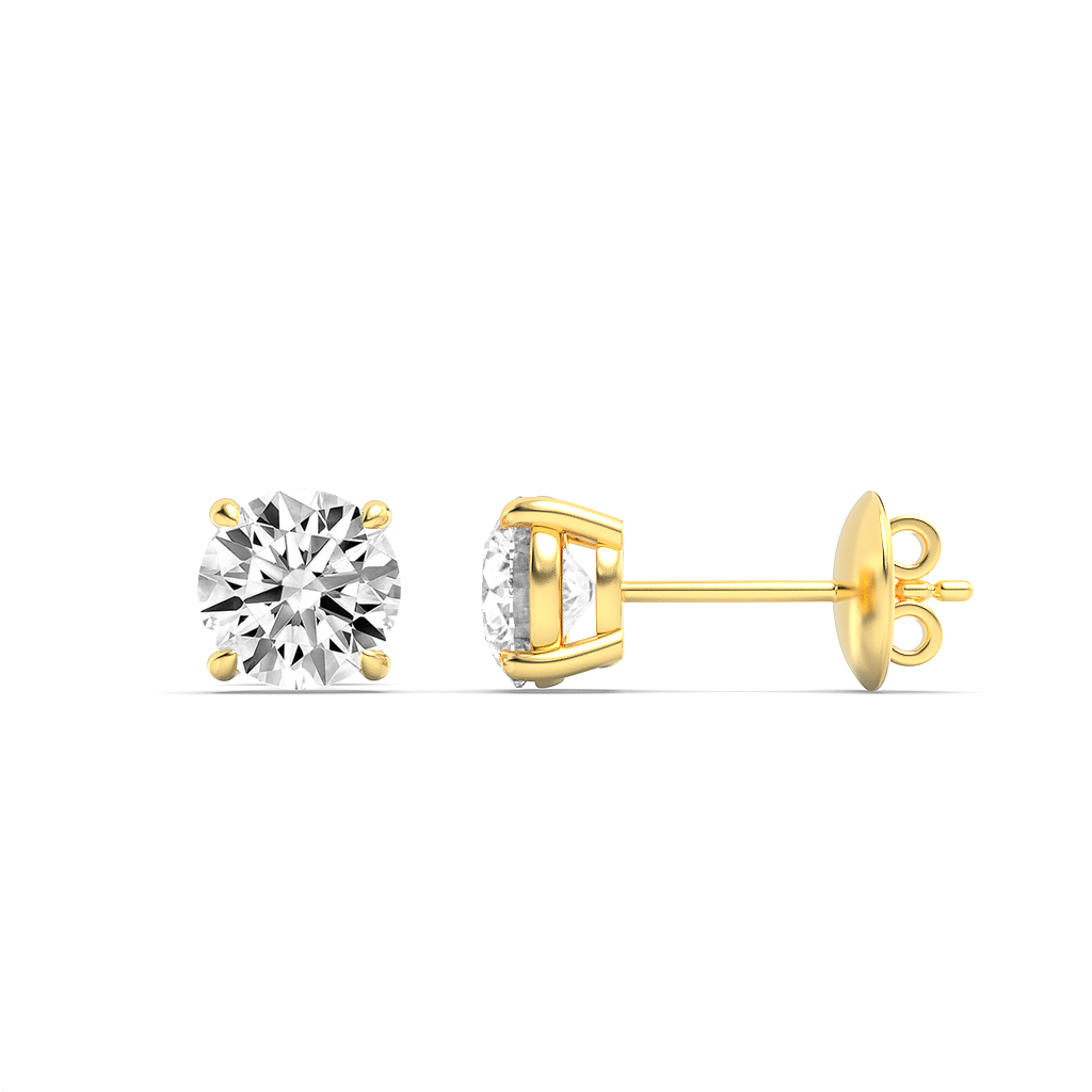 14K Yellow Gold Lab Diamond Stud Earrings 0.3ctw