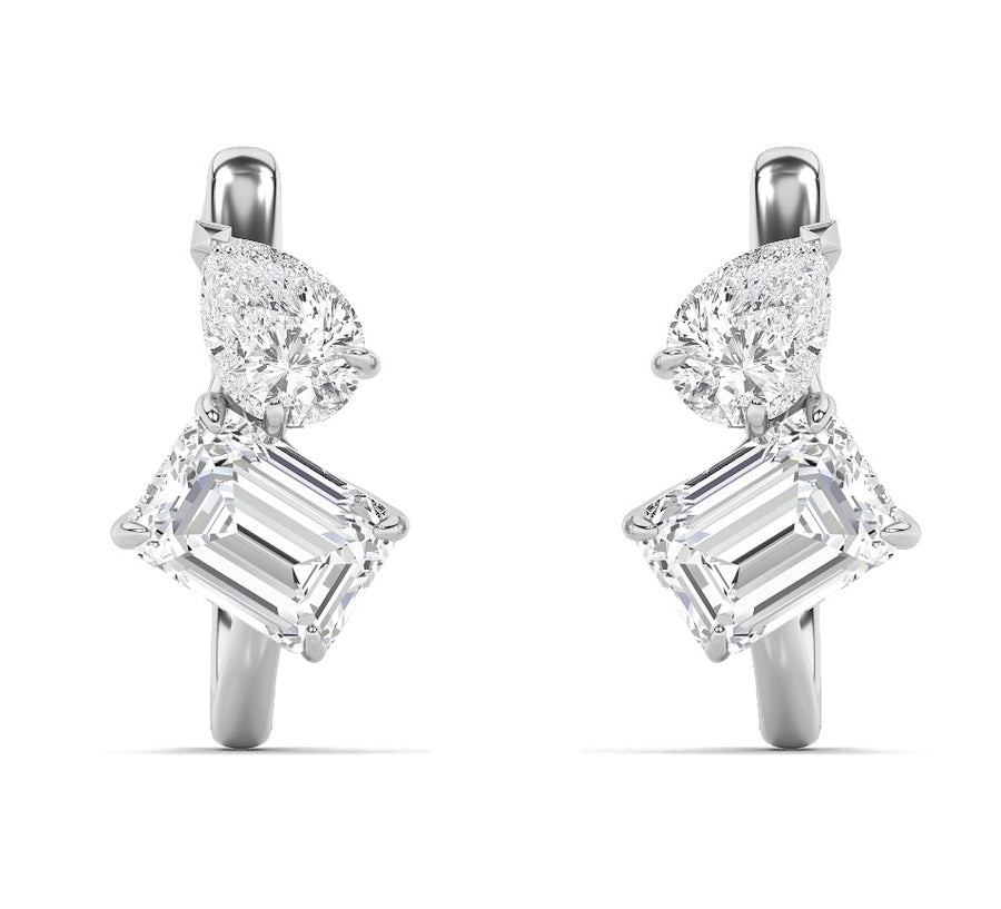 14K White Gold 3ctw Lab Diamond Stud Earrings